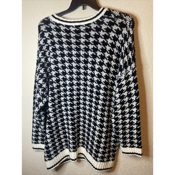 Torrid Womens 3 Houndstooth Knit Sweater Crew goth preppy Clueless 90s mob - Picture 6 of 6